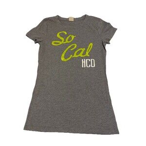 Hollister Junior Girls Medium Gray Graphic HCO Tshirt Short Sleeve 2000’s Y2K